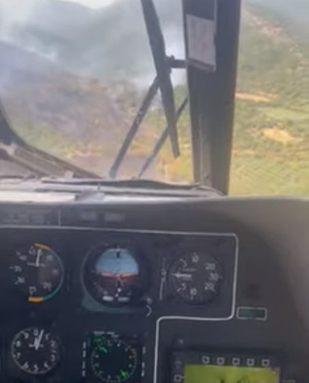  Дождот, хеликоптерот на МВР и пожарникарите го изгаснаа пожарот кај селото Николиќ, во Дојран