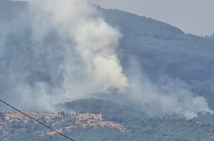  Втор ден голем пожар на Огражден, наближува кон границата со Бугарија