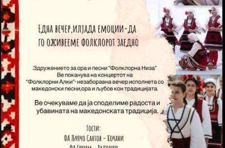 „Фолклорна низа“ ве поканува на концерт по повод шест години од постоењето